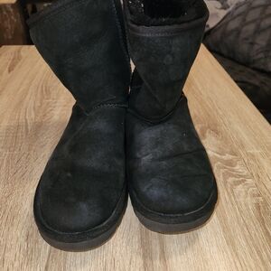UGG Black Suede and Leather Boots